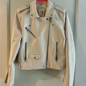 White Moto Blank NYC jacket. Never worn. Size S